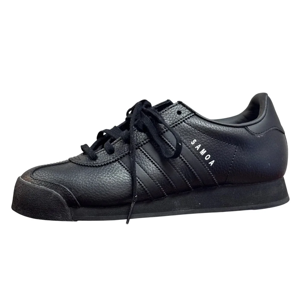 Adidas Samoa Mens Sneakers Core Black Leather Retro Low Top IG1817 Size 8